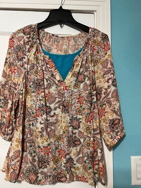 Boho blouse in Fall colors and  coordinating tank